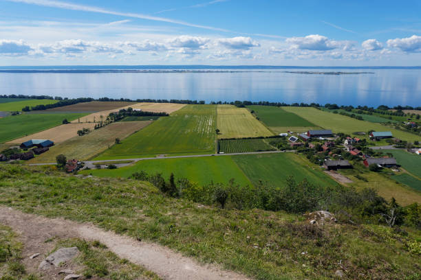 istock High angle view of field against sky 2163733757