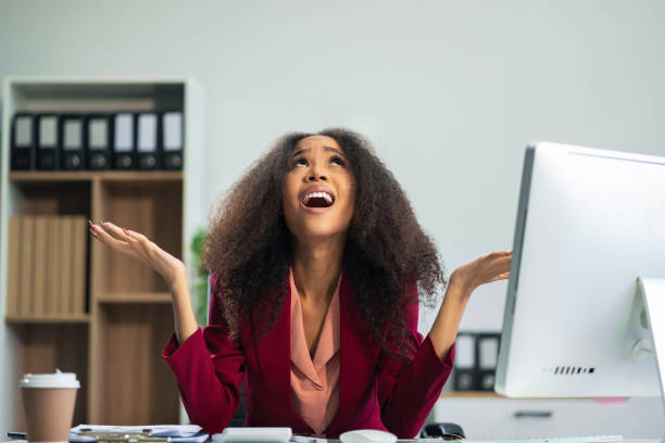 istock Business woman are under stress from working for poor work, failed work. 2163735631