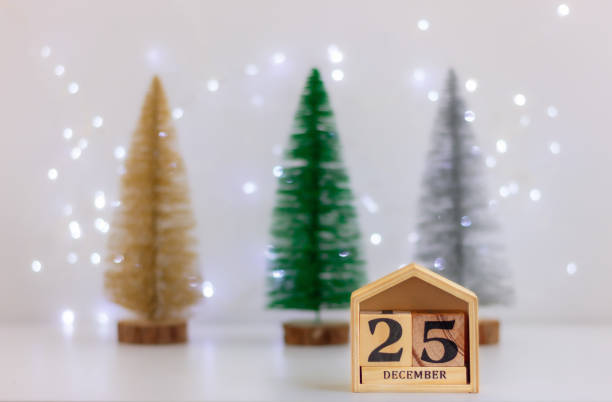 Free Stock Photo of Wooden calendar with Christmas tree mark on ...