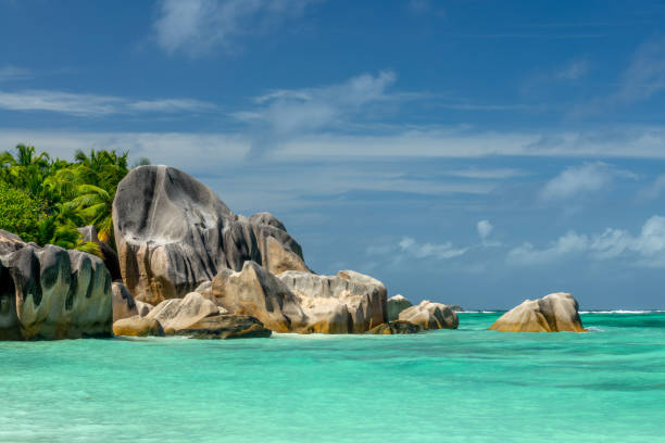istock Turquoise water and granite rocks on  Anse Source d'Argent beach, La Digue island,  Seychelles 2163741675