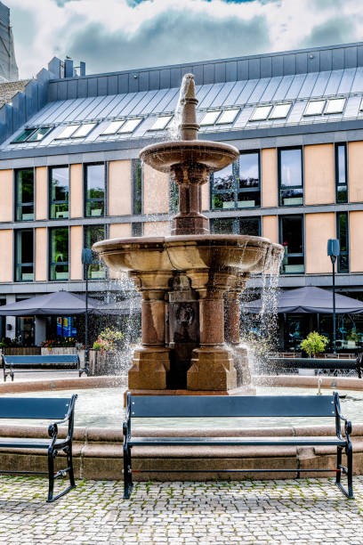 istock Fountain next to the cathedral in Kristiansand, Norway 2163743780