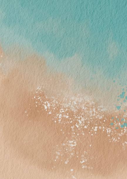 istock Sand beach with Ocean wave on top view background for summer holiday and marine life concept.. 2163743785
