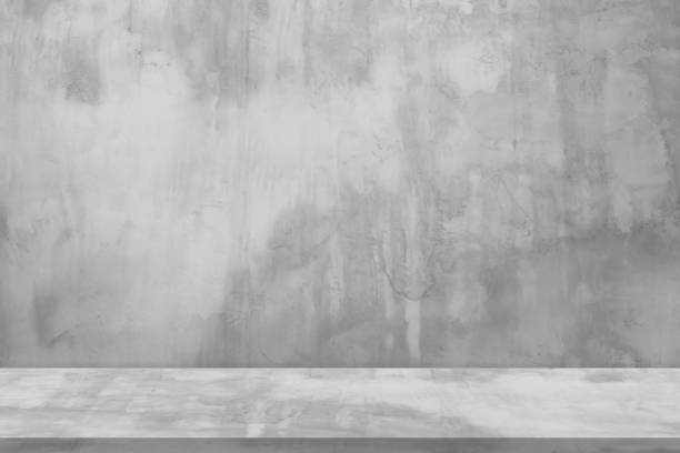 istock Background Grey Wall Studio Room with Light and Shadow,Interiors Room Concrete Wall Texture with Grey Cement Floor Rough Surface, Empty Backdrop Gray rustic stone wall  texture for product present 2163744047