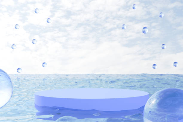 istock Surreal 3D Aquatic Product Display background template scene. 2163747784