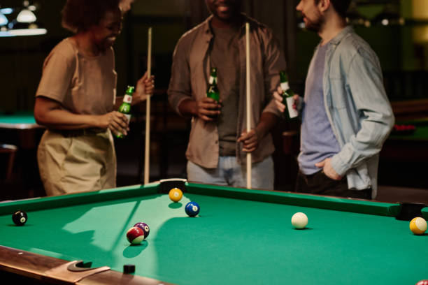 istock Pool table with group of billiard balls 2163752827