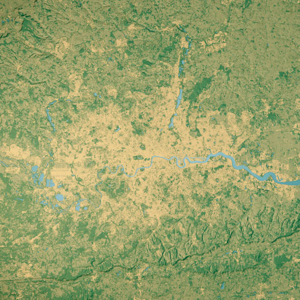istock London Satellite Topographic Map 3D Render Color 2163755564