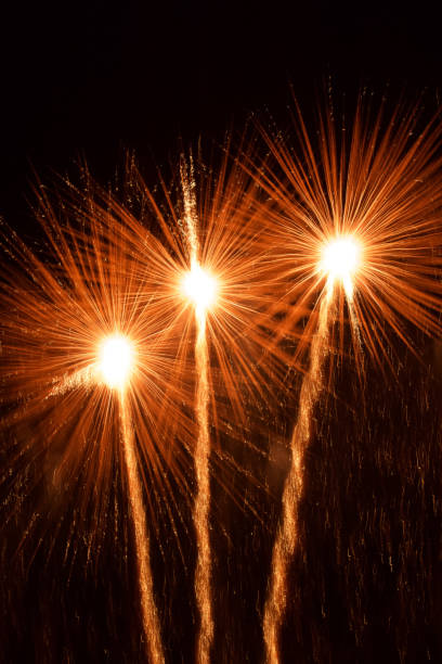 istock Golden fireworks in the dark night 2163757824