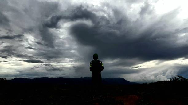 Silhouette of a miner
