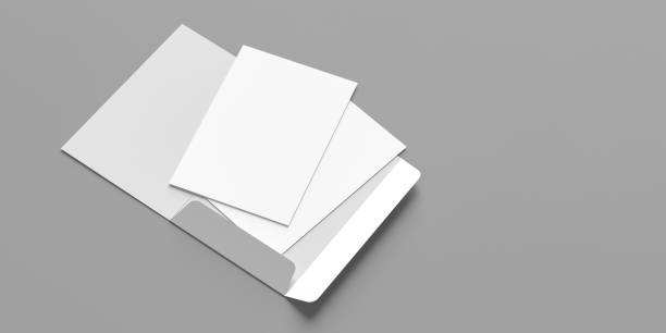 istock Draft folder mock up. Reinforced folder mock up isolated on white background. 3D illustration 2163759163