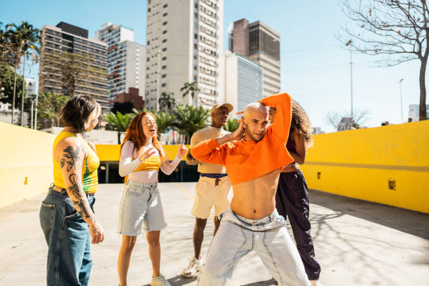 istock Young man dancing outdoors 2163762991