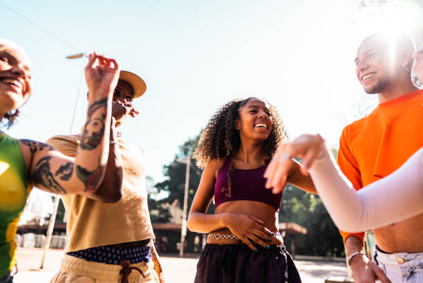 istock Happy friends talking outdoors 2163763923