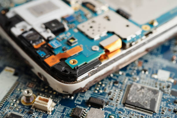 istock Repairing and upgrade circuit mainboard of notebook, electronic, computer hardware and technology. 2163765379