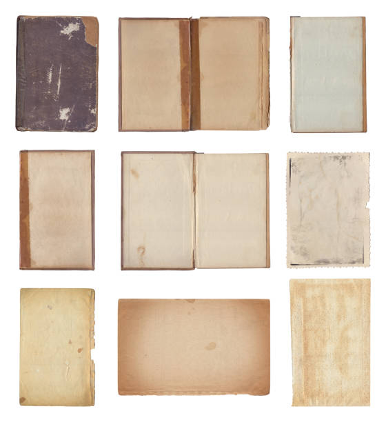 istock Vintage background of old ancient torn paper texture with spots 2163766077