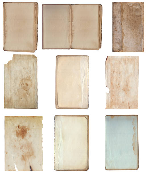 istock Vintage background of old ancient torn paper texture with spots 2163766170