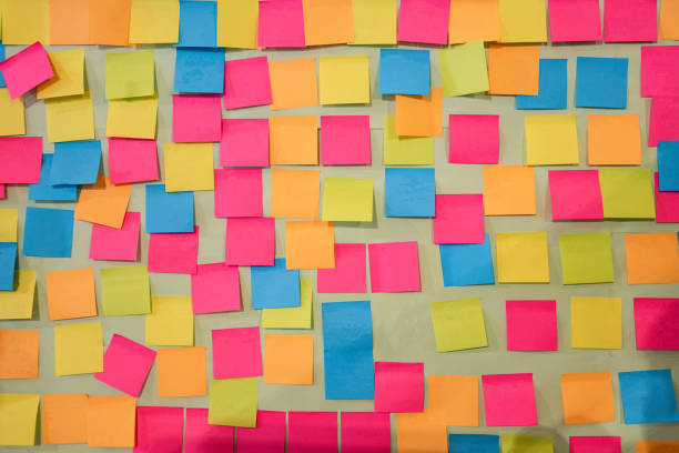 istock Colorful sticky note or paper note on wallpaper background. 2163766221