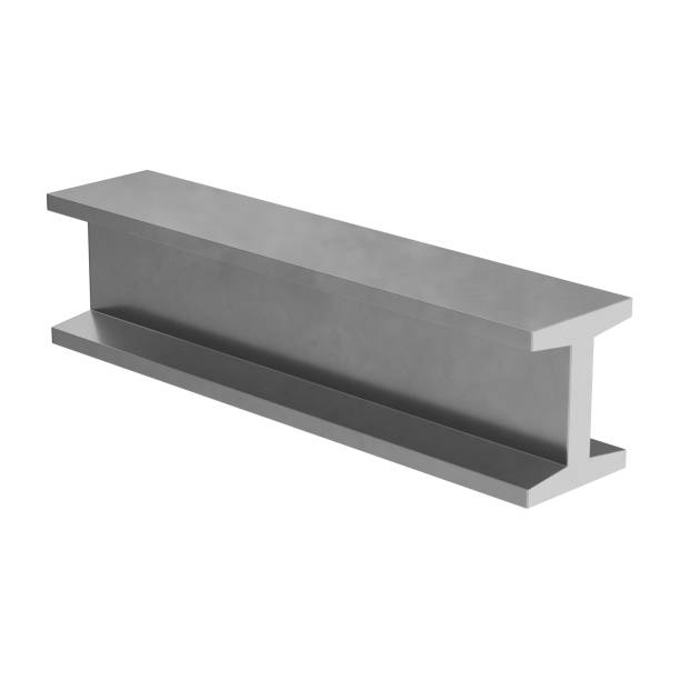 istock Realistic Render of Stainless Steel Construction Beam, Steel Structure Beam for Building with Isolated White Background 2163784146