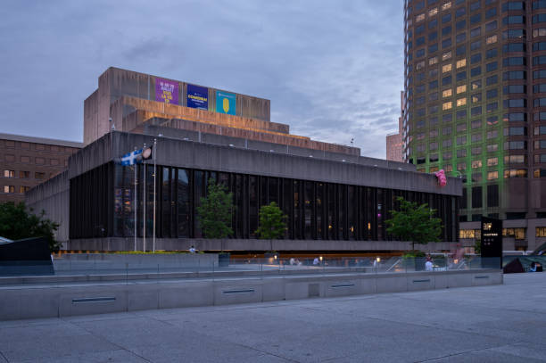 Montreal, Canada - September 28, 2021:  Building exterior of the modern Museum of Contemporary Art in the Place De Arts district of downtown.