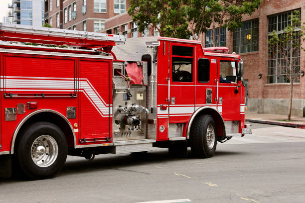 Fire truck and crew respond to a call for help