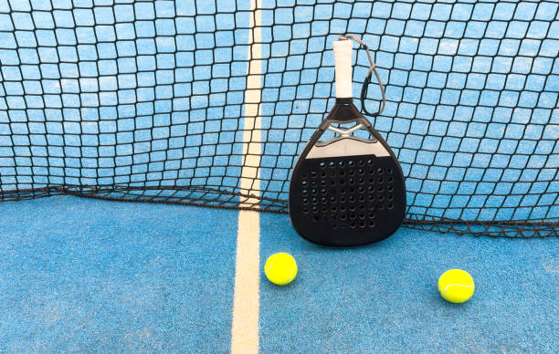 istock Paddle tennis racket and ball 2163796750