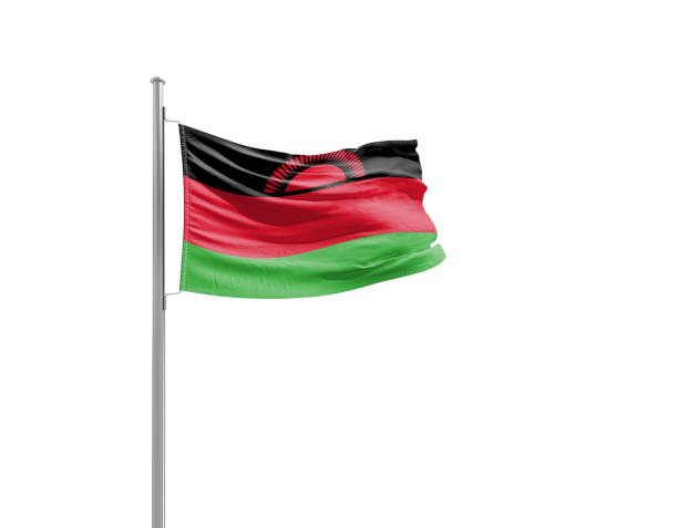 istock Malawi national flag waving isolated on white background with clipping path. 2163798081