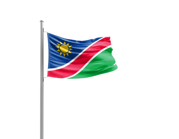 istock Namibia national flag waving isolated on white background with clipping path. 2163798118
