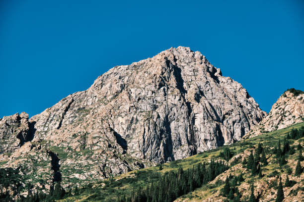 istock Mountain peaks covered with evergreen forest 2163803289