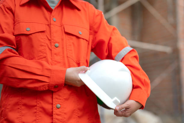 istock A construciton foreman with safety helmet at construction site. 2163804736