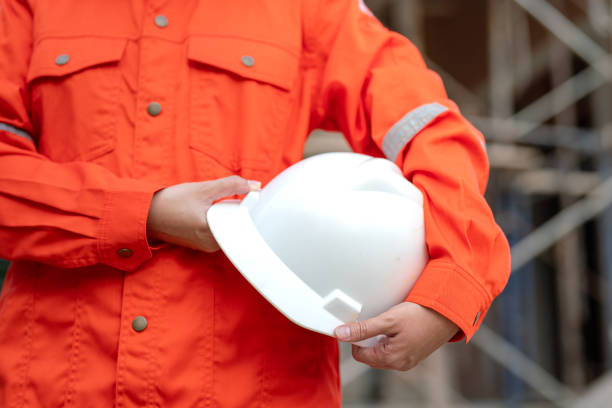 istock A construciton foreman with safety helmet at construction site. 2163804748