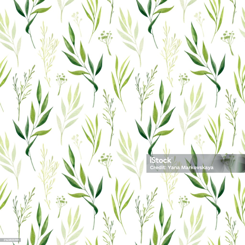 Grenery Pattern Pattern With Greenery Stock Illustration - Download Image Now ...