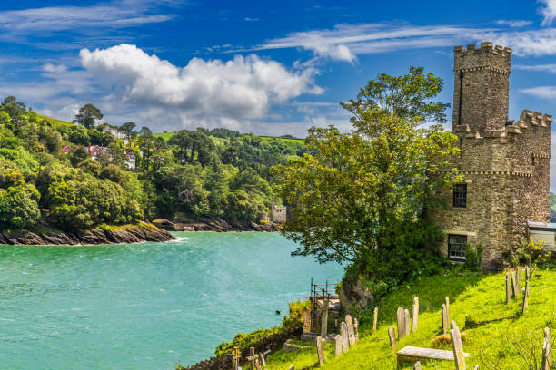 Kingswear viewed from Dartmouth in Devon, UK