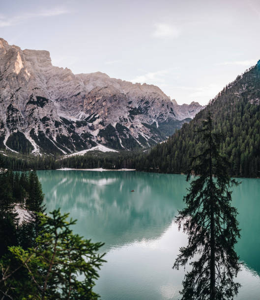 istock Alpine lake and mountains 2163818701