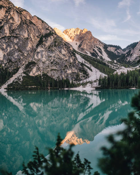 Alpine lake and mountains