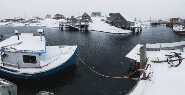 istock Fishing Village in Winter 2163825601