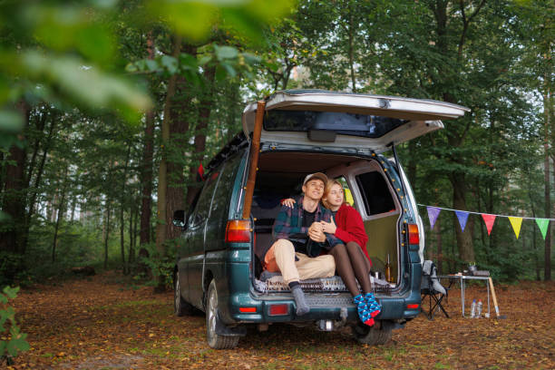 istock Peaceful Moment: Couple Enjoying Van Life in Forest 2163826692