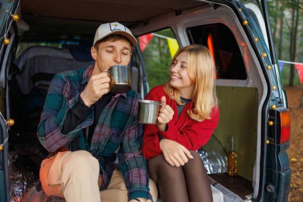 istock Couple Enjoying Tea in Serene Wilderness 2163826916