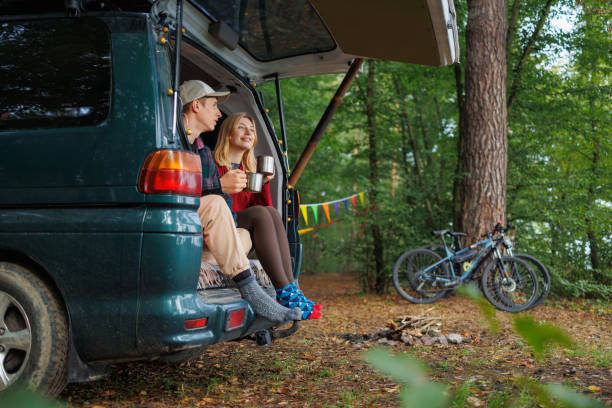 istock Charming Tea Moment in Travel Van 2163827092