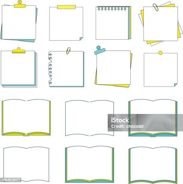 Notebook Frame String Vector Notepad And Notebook Frame Set Stock Illustration - Download ...