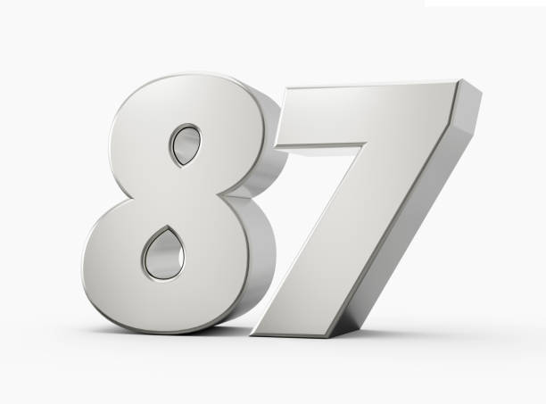 istock 3d Shiny Silver Number 87 Eighty Seven 3d Silver Number Isolated On White Background 3d illustration 2163830587