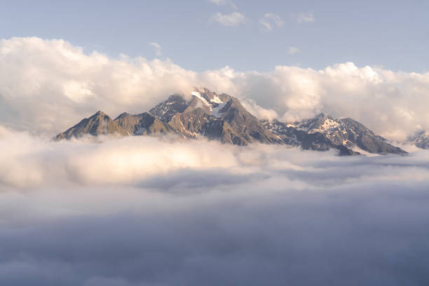 istock mountain landscape with clouds in the evening 2163831635