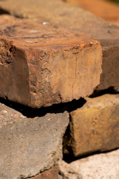 istock old used bricks made of red clay and other materials 2163838435