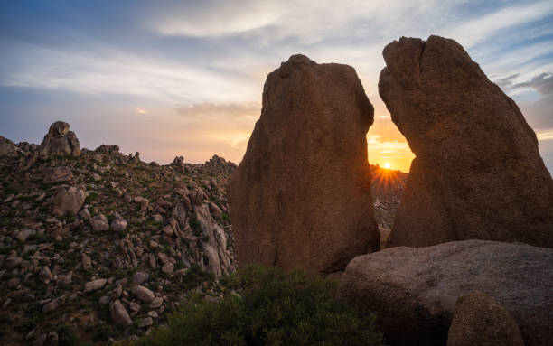 istock Summer sunset through monumental boulders in the McDowell Mountains 2163845706