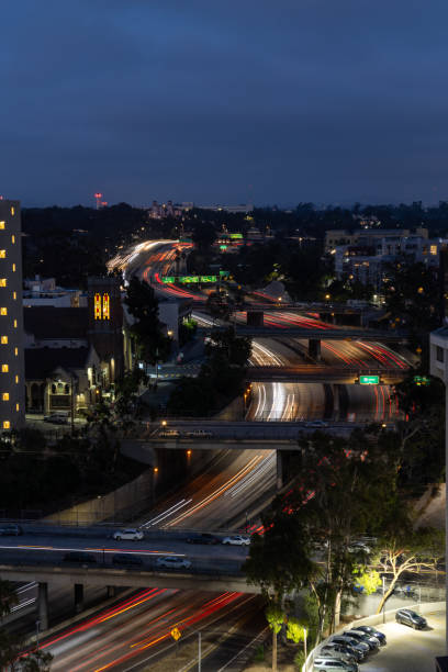istock Light trails on a highway in San Diego 2163847522