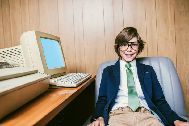 3D Character Working at a Desk with Computer