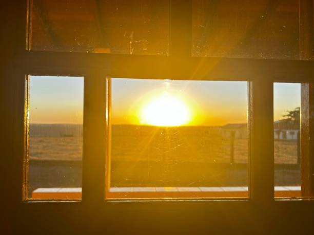 istock BEAUTIFUL NATURE  SUNSET. WINDOW VISION AT FARM 2163854071
