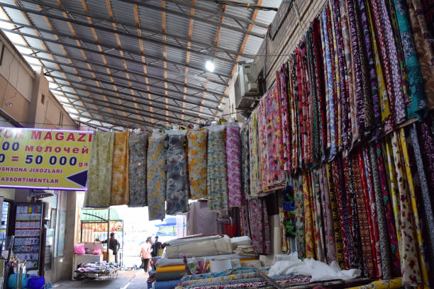 istock Suzani (decorative tribal textile) at Siyob Bazaar, Samarkand, Uzbekistan 2163854286