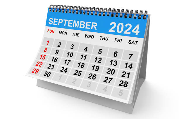 2024 Year September Calendar. 3d Rendering