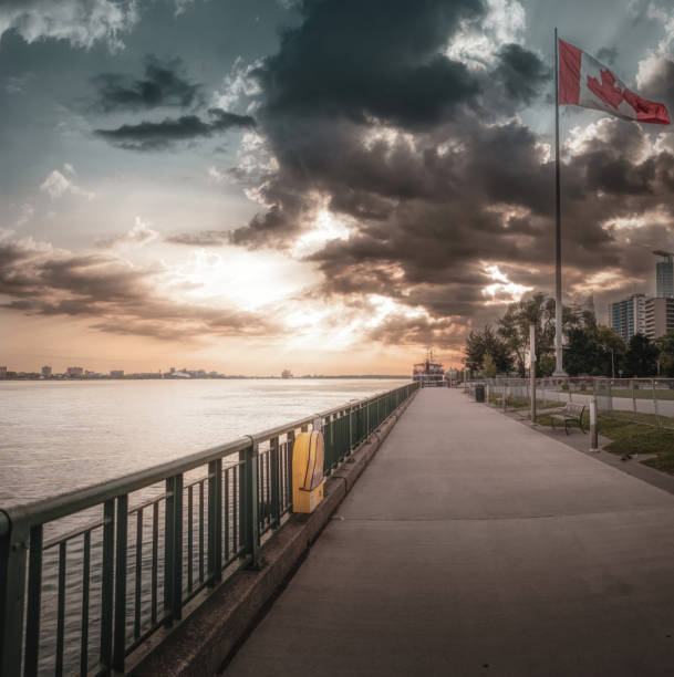 Windsor, Ontario Waterfront at Dawn