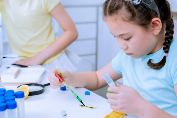 istock A young girl carefully conducts a science experiment in a classroom, using a pipette and test tubes, showcasing hands-on learning and scientific curiosity. Ideal for educational content and STEM 2163862518