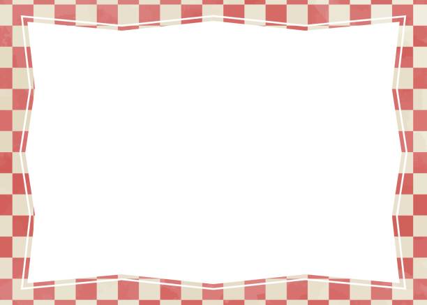 Retro textured checkered background frame