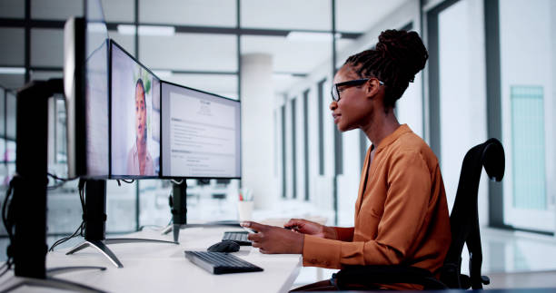 istock Online Video Conference Job Interview Meeting Call 2163867930